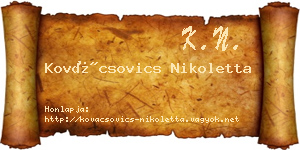 Kovácsovics Nikoletta névjegykártya