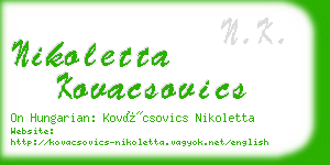 nikoletta kovacsovics business card